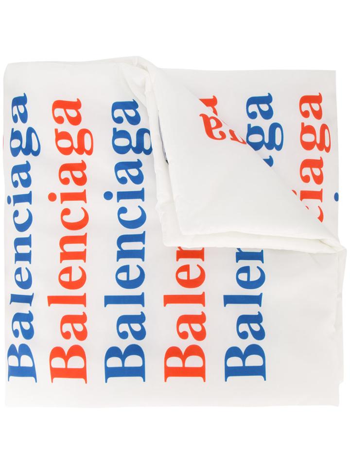 Balenciaga Monogram Padded Shawl - White