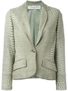Christian Dior Pre-owned Perforated Snakeskin Effect Jacket - Green