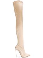 Casadei Over-the-knee Techno Blade Boots - Nude & Neutrals