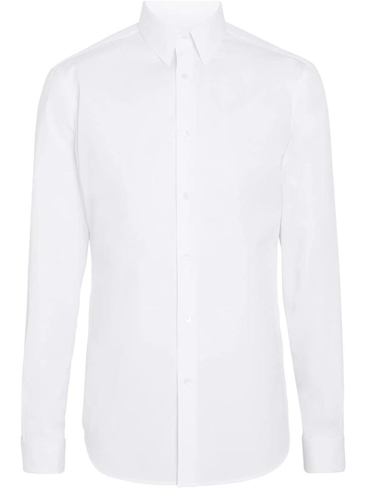 Burberry Slim Fit Double Cuff Cotton Poplin Shirt - White