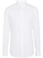 Burberry Slim Fit Double Cuff Cotton Poplin Shirt - White