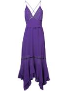 Derek Lam Lace Inset Cami Dress With Pleated Hem - Pink & Purple