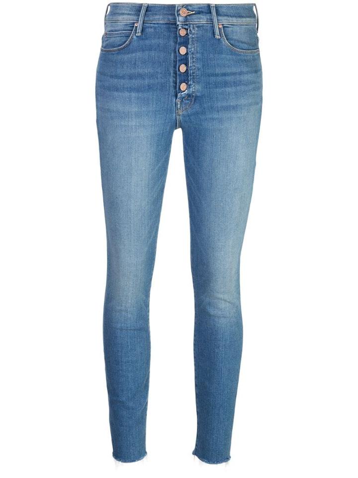Mother The Fly Cut Stunner Ankle Fray Jeans - Blue