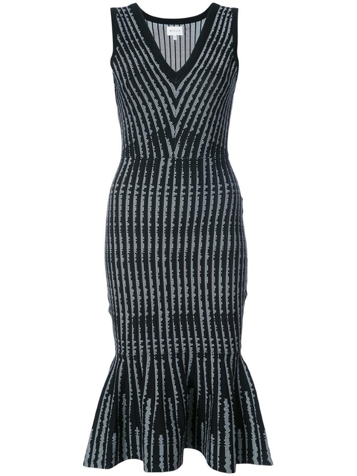Milly Peplum Midi Dress - Black