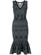 Milly Peplum Midi Dress - Black
