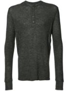 Ovadia & Sons - Henley Jumper - Men - Cotton/cupro/merino - M, Grey, Cotton/cupro/merino