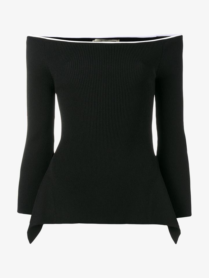 Roland Mouret Cartwright Off-shoulder Top, Women's, Size: Medium, Black, Viscose/polyester/polyamide