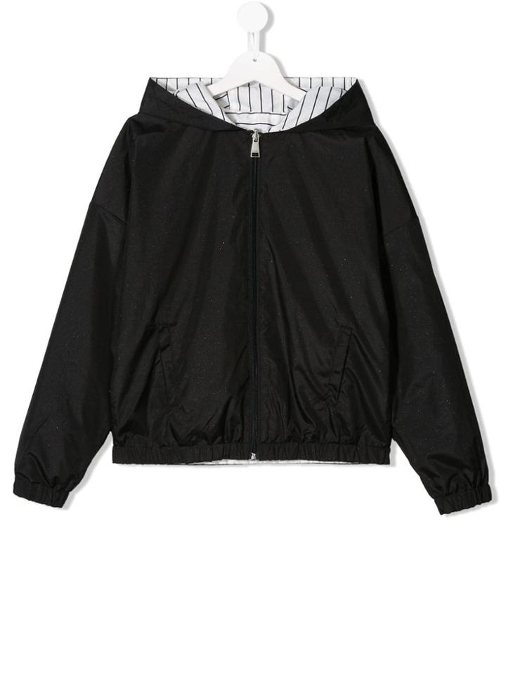 Karl Lagerfeld Kids Teen Reversible Rain Jacket - Black