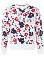 Thom Browne Floral Print Sweatshirt, Men's, Size: 0, White, Cotton/rayon