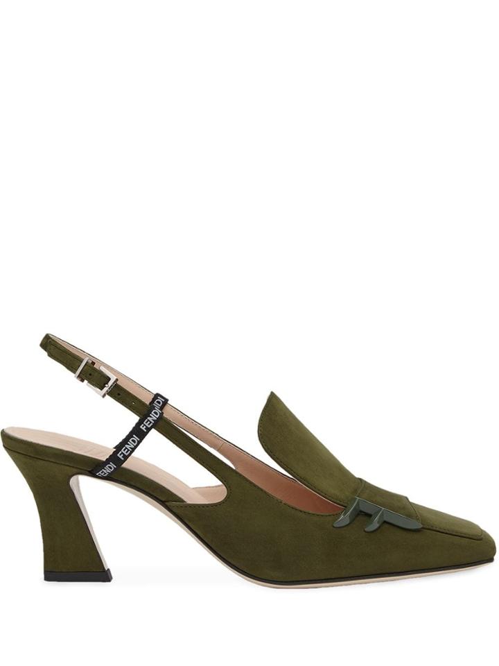 Fendi Ffreedom Slingback Pumps - Green