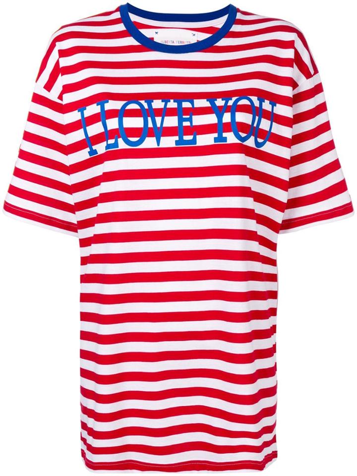 Alberta Ferretti Stripe Oversized T-shirt - Red