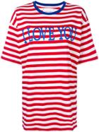 Alberta Ferretti Stripe Oversized T-shirt - Red