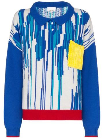 I-am-chen Striped Knitted Jumper - Blue