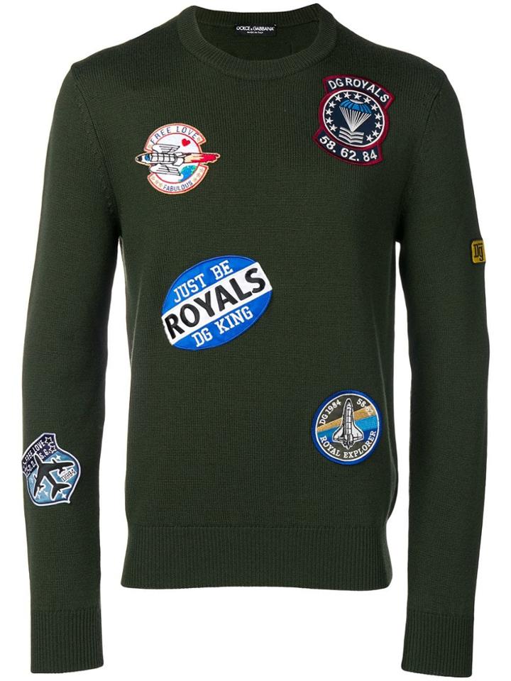 Dolce & Gabbana Patched Sweater - Green