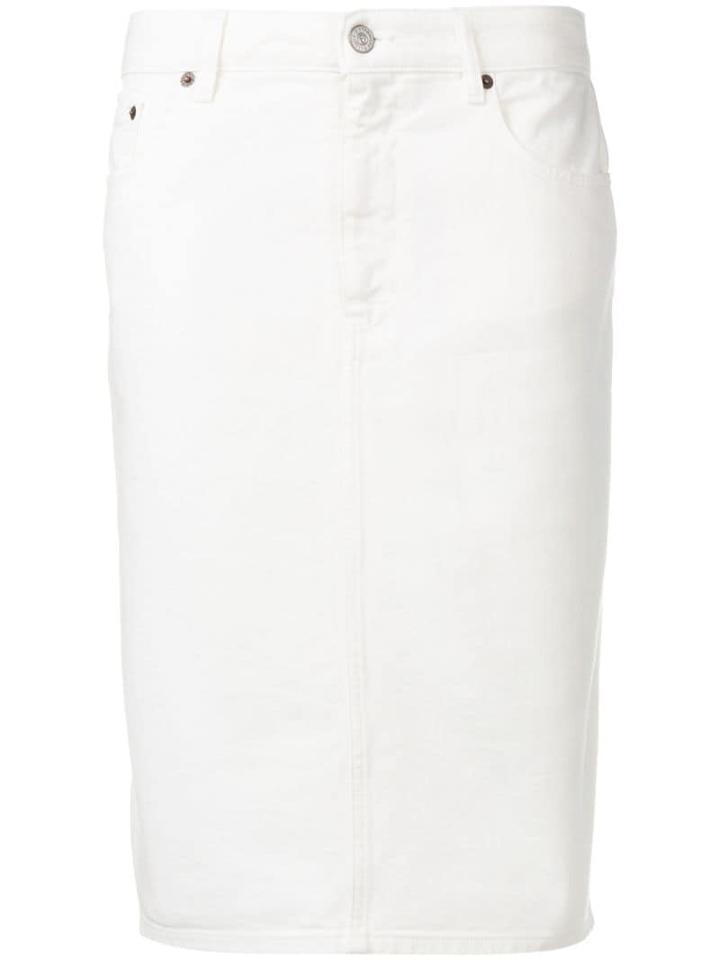Mm6 Maison Margiela Denim Pencil Skirt - White