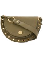 See By Chloé Studded Crescent Shoulder Bag - Brown