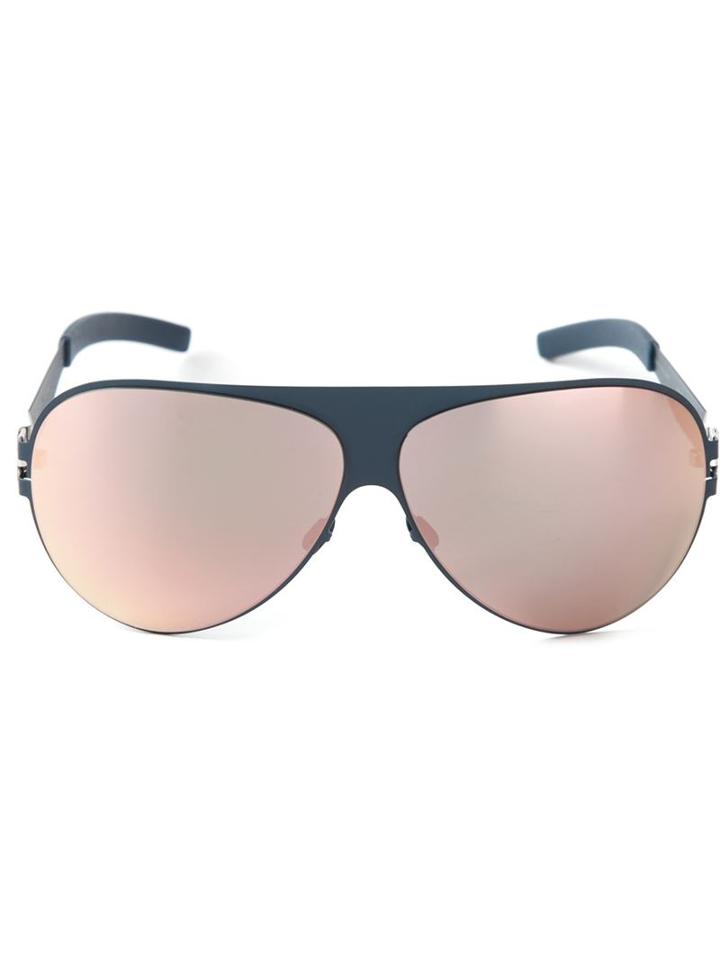 Mykita 'franz' Sunglasses, Adult Unisex, Blue, Stainless Steel