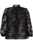 Simone Rocha Semi-sheer Blouse, Women's, Size: 8, Black, Polyamide/polyester