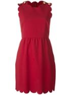 Red Valentino Ruffled Hem Mini Dress, Women's, Size: 42, Polyester/spandex/elastane/viscose