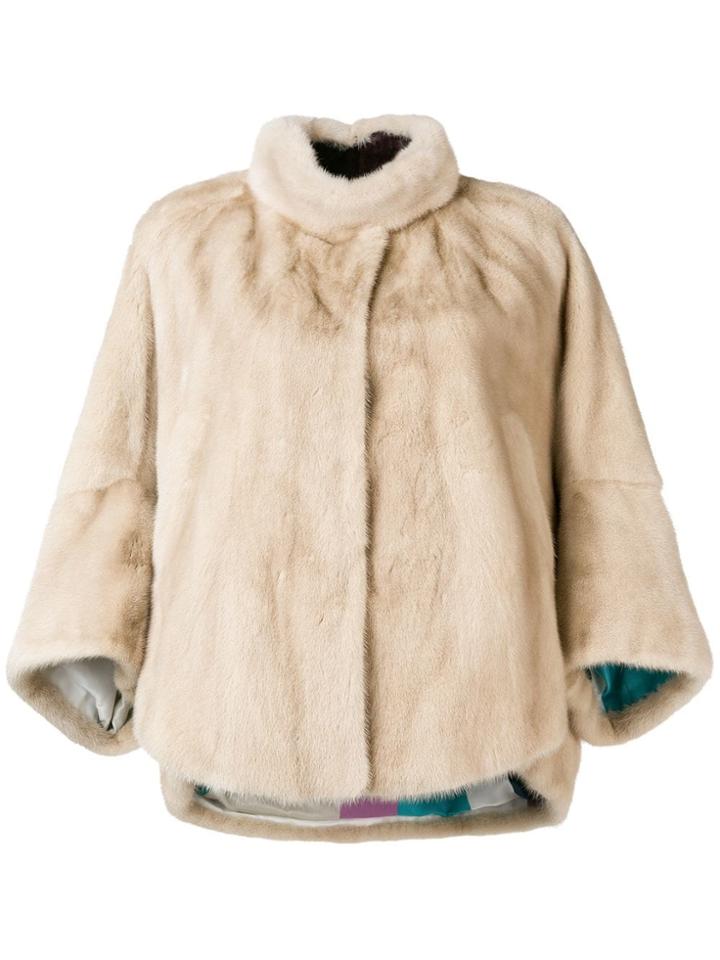 Liska Cropped Swing Jacket - Brown