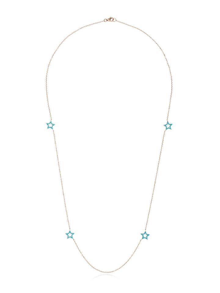 Rosa De La Cruz 18k Gold Necklace With Turquoise Stars - Metallic