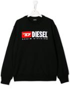 Diesel Kids Teen Logo Embroidered Sweater - Black