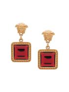 Versace Gold Ruby Gem Earrings
