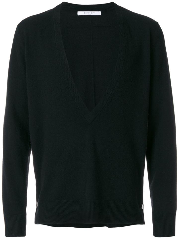 Givenchy Deep V-neck Sweater - Black