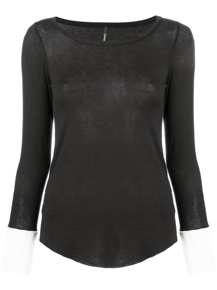 Pierantoniogaspari Contrasting Cuffs Jumper - Black