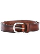 Orciani Burnished Narrow Belt - Brown