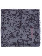 Alexander Mcqueen 'camouflage Skull' Scarf, Women's, Grey, Silk