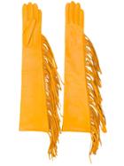 Manokhi Long Fringed Gloves - Yellow