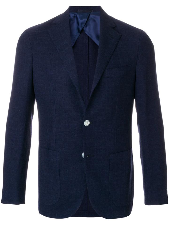 Barba Single Breasted Blazer - Blue