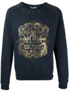 Pierre Balmain Metallic Print Sweatshirt, Men's, Size: 48, Blue, Cotton