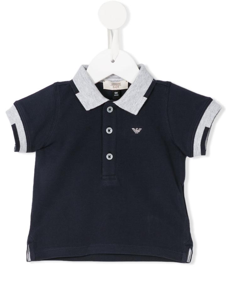 Armani Junior - Contrast Trim Polo Shirt - Kids - Cotton - 6 Mth, Blue