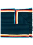 Paul Smith Striped Knit Scarf - Blue