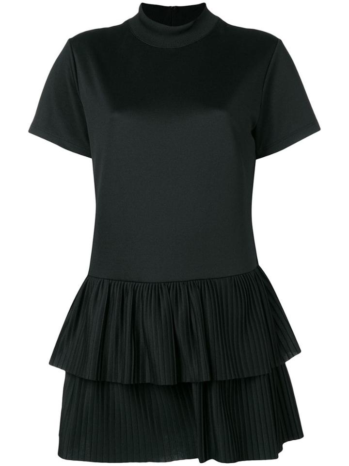 Red Valentino Pleated Hem Dress - Black