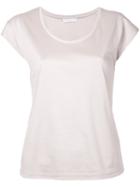Estnation - Scoop Neck T-shirt - Women - Cotton/lyocell - 38, Nude/neutrals, Cotton/lyocell