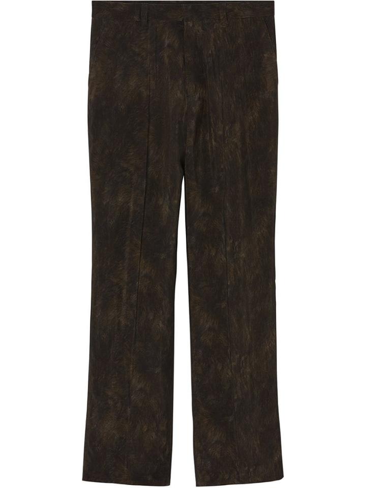 Burberry Relaxed Fit Animal Print Trousers - Brown
