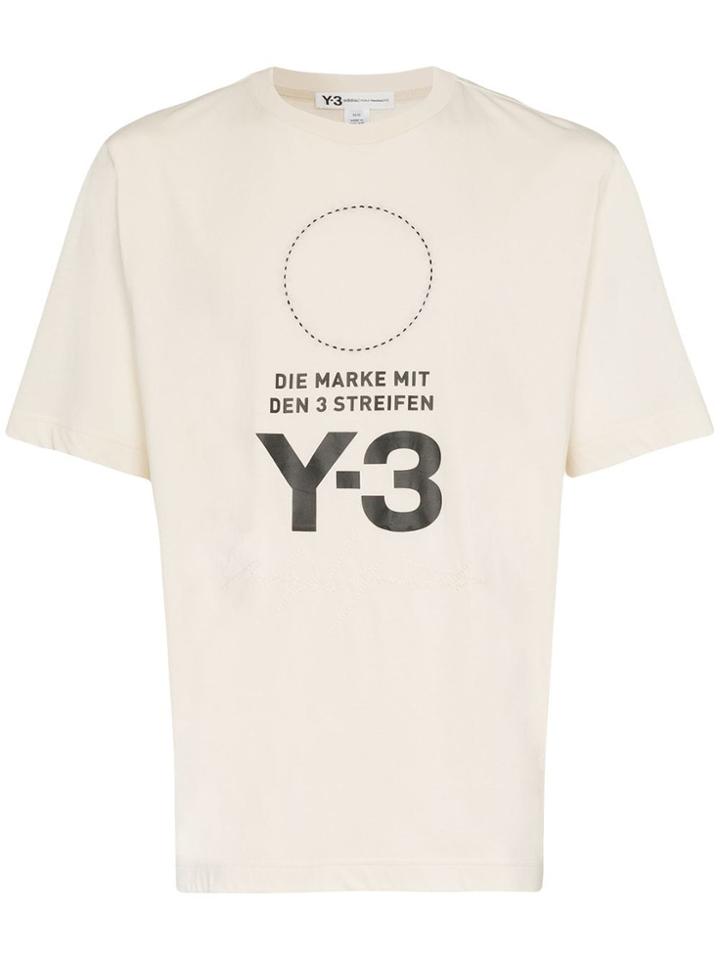 Y-3 Logo And Circle Printed Cotton T-shirt - Unavailable