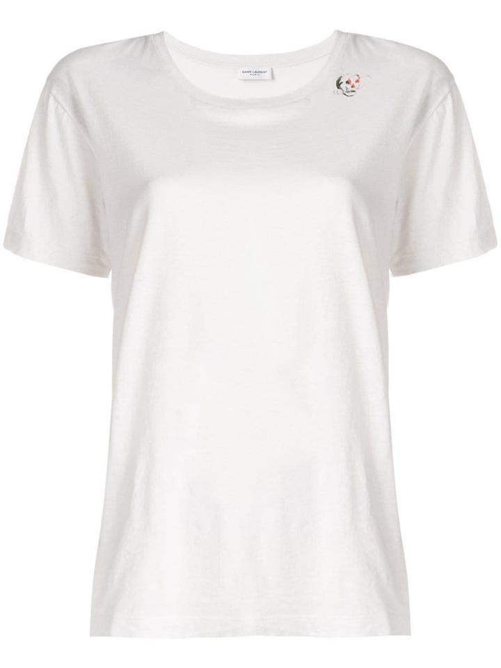 Saint Laurent Skull Card Tee - White