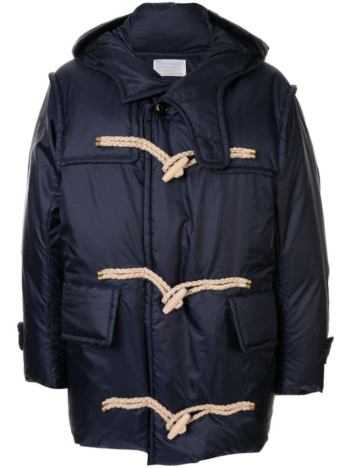 Kolor Hooded Duffle Coat - Blue