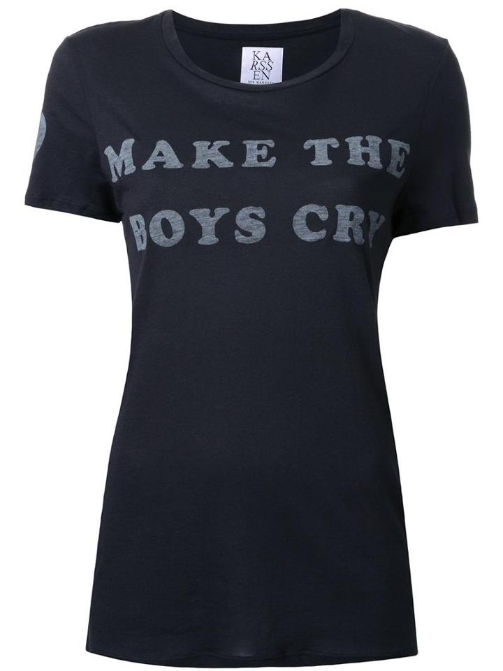 Zoe Karssen 'make The Boys Cry' T-shirt, Women's, Size: Medium, Black, Cotton/modal