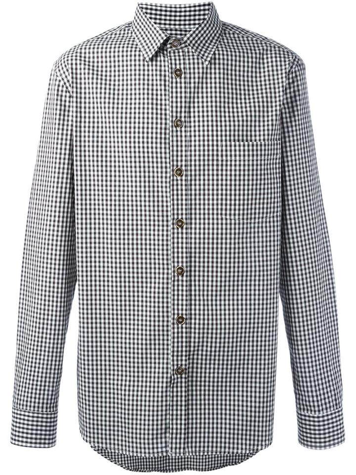 Raf Simons Checked Shirt, Men's, Size: 50, White, Cotton