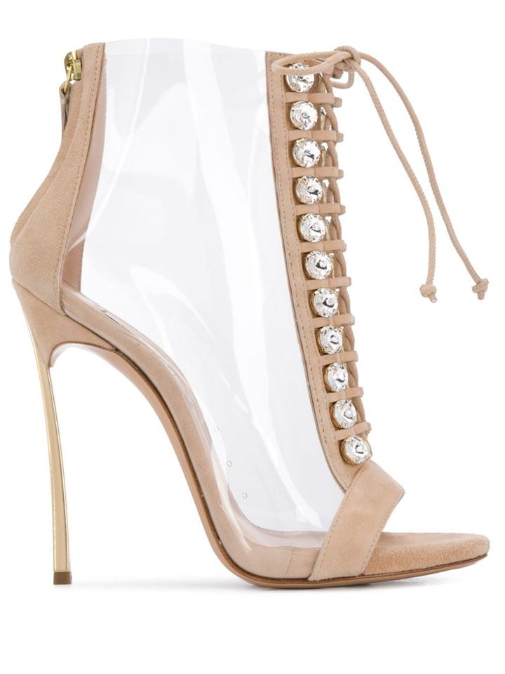 Casadei Transparent Open-toe Ankle Boots - Neutrals