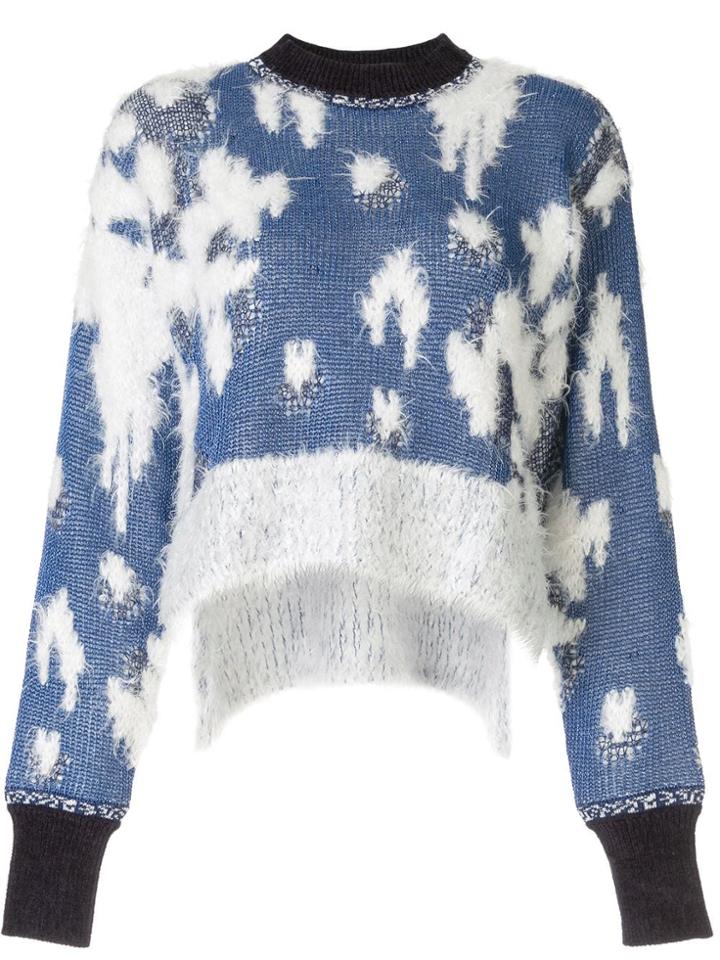 Mame Kurogouchi Patchwork Knit Jumper - Blue