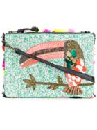 Essentiel Antwerp Fringed Sequin Toucan Clutch - Multicolour
