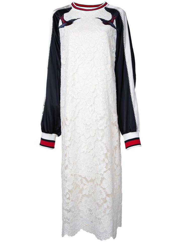 Maison Mihara Yasuhiro - Lace Embroidery Sukajan Dress - Women - Cotton/nylon/rayon - One Size, White, Cotton/nylon/rayon