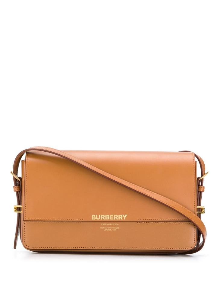 Burberry Logo Shoulder Bag - Brown