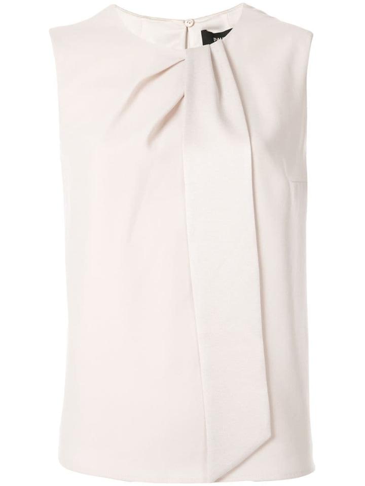 Paule Ka Sleeveless Draped Blouse - Neutrals